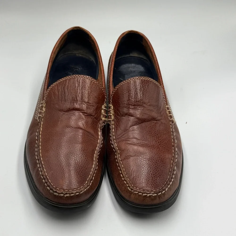 Cole Haan Mens Brown Sutton Leather Loafers Dress Shoes Slip On Comfort Size 13M